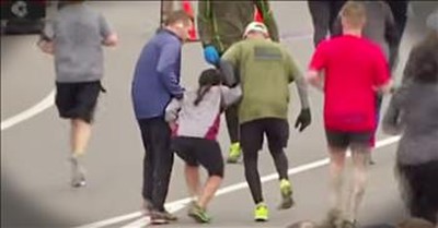 Strangers Help Runner Who Collapses Before Finish Line 