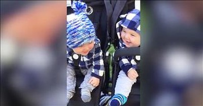 Sweet Baby Siblings Can't Stop Giggling At Each Other 