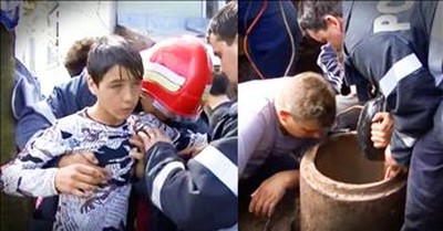 Hero Boy Rescues Toddler Trapped In Pipe 