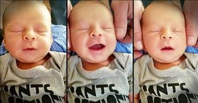 Relaxed Baby Gets His Head Rubbed 