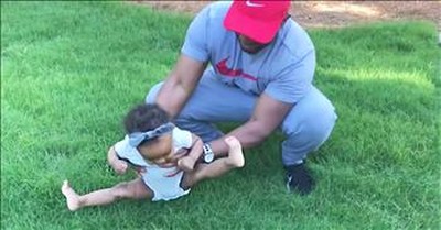 Hilarious Baby Does Not Like The Grass 