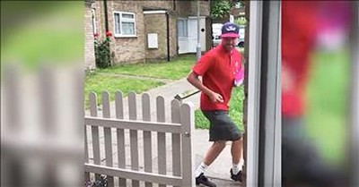 Postman Dances As He Delivers The Mail 