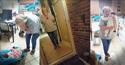 Grandma Is Surprised With Granddaughter On Doorstep 