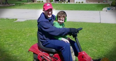 Boy Helps Neighbor With Yard Work While Dad Is Deployed