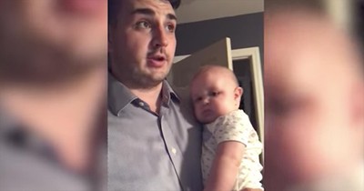 Baby Falls Asleep When Daddy Talks About His Job
