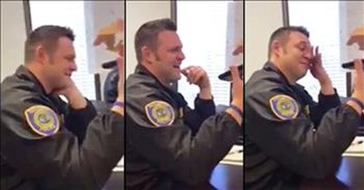 Houston Cop Cries As Daughter Sings 'Happy Birthday' 