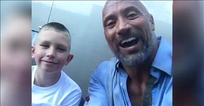 The Rock Meets 10-Year-Old Hero  
