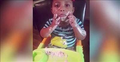Baby Makes A Mess With Yogurt Snack 