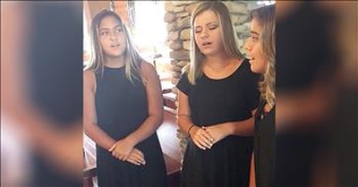 3 Sisters Sing A Cappella Rendition Of The National Anthem 