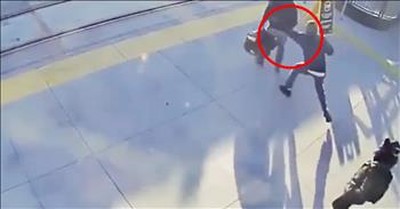 Stranger Saves Blind Man From Train 