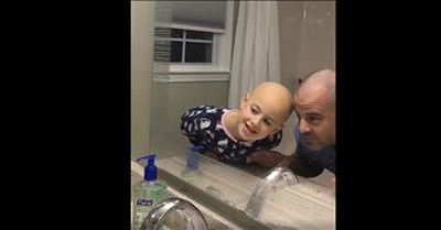Dad Shaves Head For Daughter Without Hair 