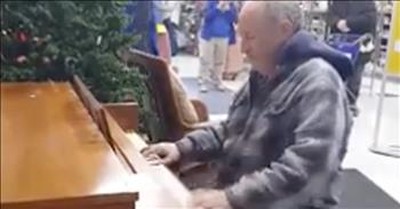 Talented Man Plays Piano In Goodwill Store 