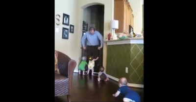 Quadruplets Greet Their Dad In The Best Way