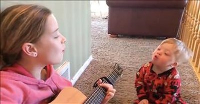 Sister Sings 'You Are My Sunshine' To Brother With Down Syndrome 
