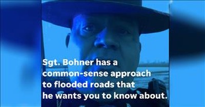 Funny Cop Warns Drivers About Flooded Roads 