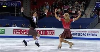 Brother-Sister Duo Perform Scottish Ice Skating Routine 