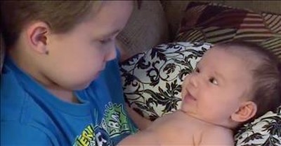 Siblings Meet New Baby For First Time 
