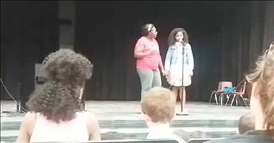 Mom Saves Daughter After Stage Fright During Talent Show 