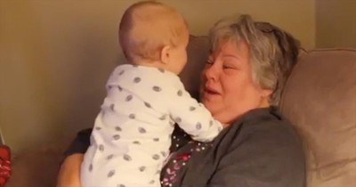 Grandma And Baby Play Peekaboo