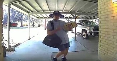 Mailman Dancing Caught On Camera 