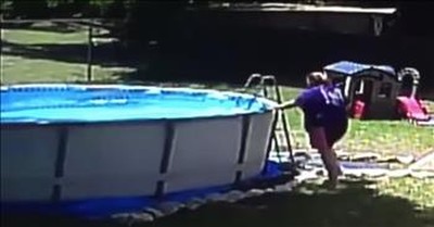 Security Camera Shows 17-Month-Old Falling Into Pool 