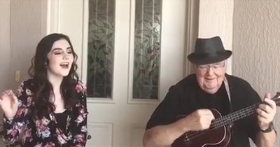 Teenager Joins Grandpa For Duet Of 'Somewhere Over The Rainbow'