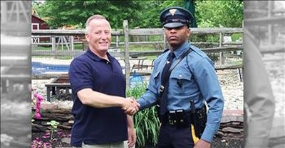 Trooper Pulls Over Retired Cop That Delivered Him Years Ago 