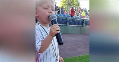 3-Year-Old Belts Out The National Anthem At Baseball Game 