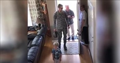Middle Brother Hiding Is Surprised By Military Homecoming 