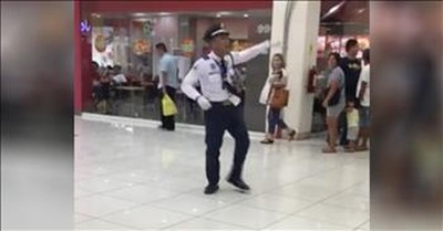Dancing Mall Cop Entertains Shoppers 