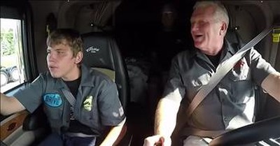 Truck Drivers Surprise Boy For His Birthday 