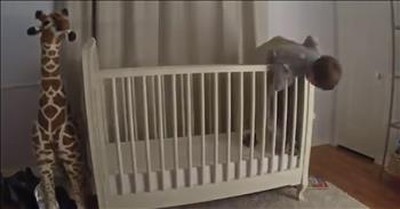 Super Dad Saves Son From Tumbling Out Of Crib 