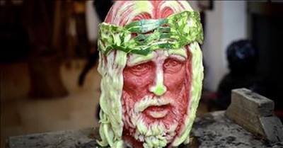 Artist Carves Face Of Jesus Into Watermelon 