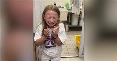 Sweet Girl Tears Up Over New Puppy 