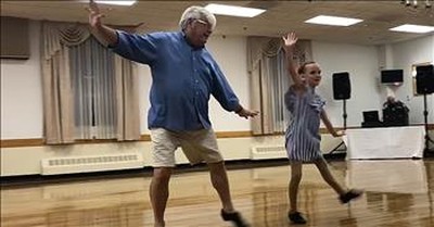 72-Year-Old Grandfather Tap Dances With Granddaughter 