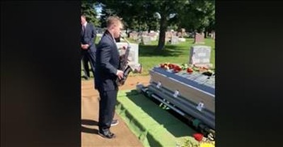 Young Man With Down Syndrome Plays Saxophone At Grandpa's Funeral 