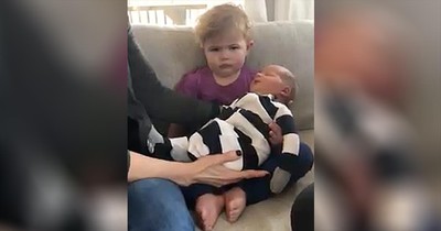 Toddler Meets Baby Brother And Is Not Happy About It