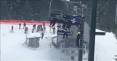 Heroes Catch Boy When He Falls Out Of Ski Lift 