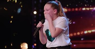 10-Year-Old With Big Voice Earns Golden Buzzer With Original Song 