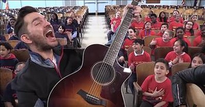 Andy Grammer Sings 'Don't Give Up On Me' With PS22 Chorus 