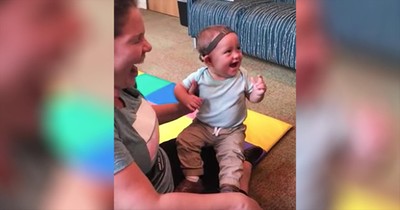 Baby With Hearing Aid Hears Singing For The First Time