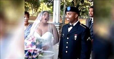 Army Son Surprises Mom On Her Wedding Day 