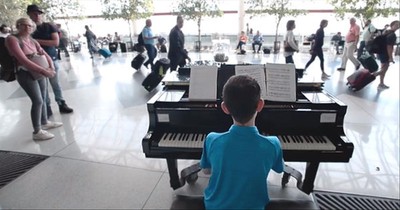13-Year-Old Pianist Plays For Passengers In Airport