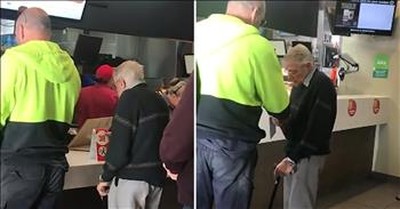 Stranger Pays For Elderly Man's Meal After Spotting Him Rumaging For Change 