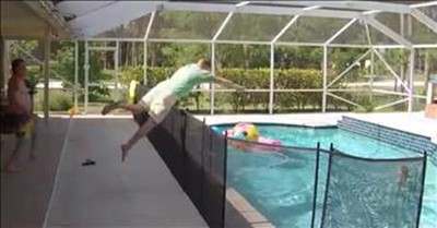 Security Footage Captures Florida Dad Jumping Into Pool To Save Toddler 