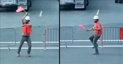 Crossing Guard Shows Off Dance Moves During Work Day 