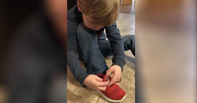 5-Year-Old's Genius Shoe Tying Trick Goes Viral