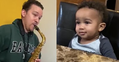 Sweet Baby Loves When Grandpa Plays The Saxophone