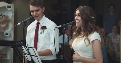 Brother And Sister Sing 'The Prayer' Duet At Her Wedding