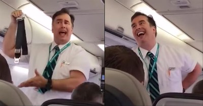 WestJet Flight Attendant Goes Viral For Hilarious Demonstration Speech